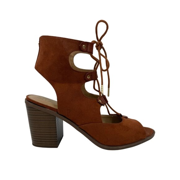 Circus By Sam Edelman Lace-Up Faux Suede Block Heel Casual Boho Sandals - Picture 7 of 15